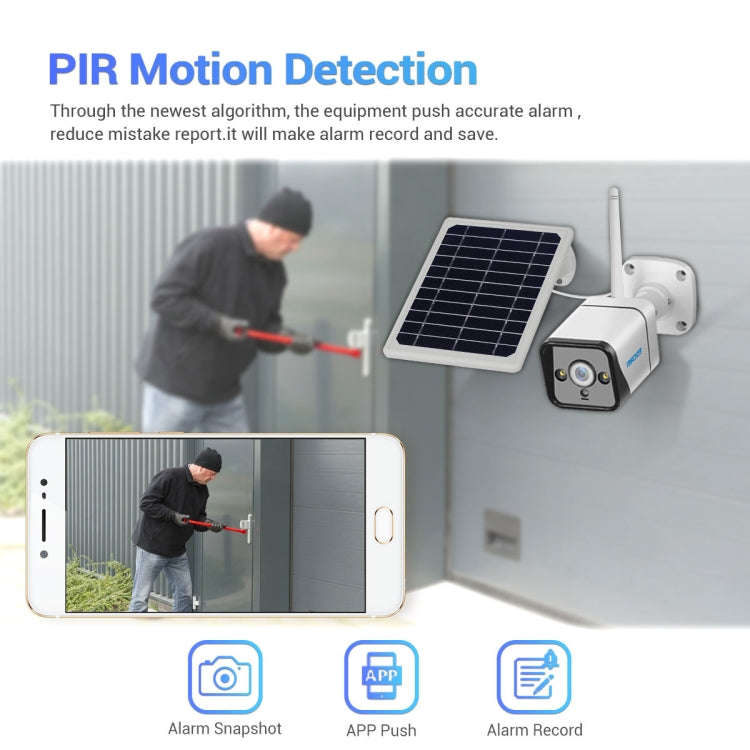 ESCAM QF120 1080P IP66 Waterproof WiFi IP Camera with Solar Panel, Support Night Vision & Motion ...