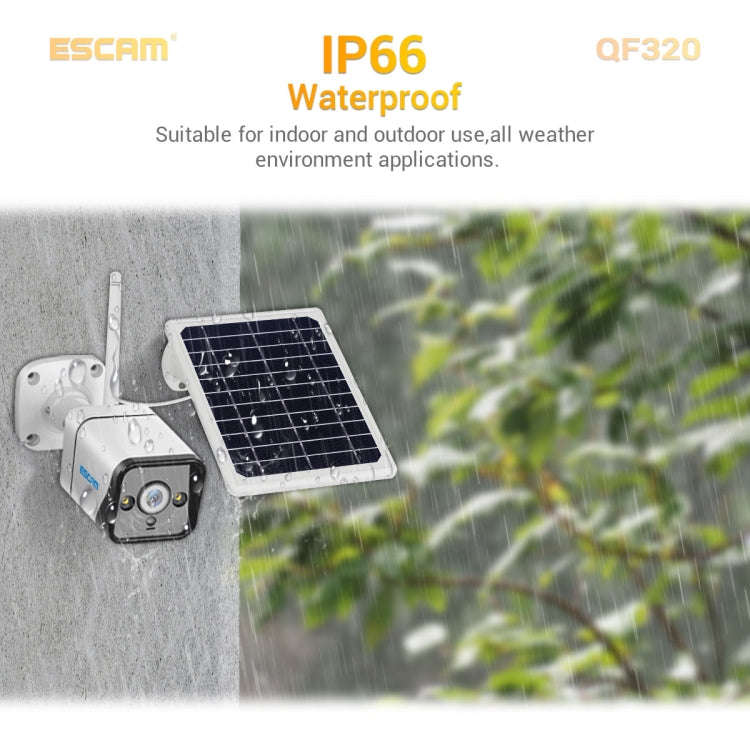 ESCAM QF320 HD 1080P 4G Solar Panel IP Camera, Support Night Vision & TF Card & PIR Motion Detect...
