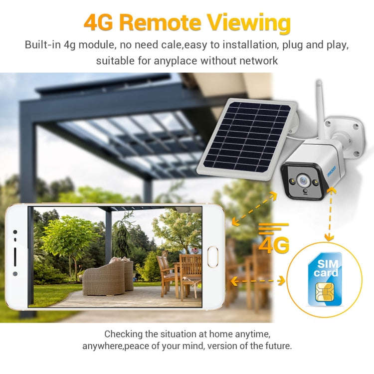 ESCAM QF320 HD 1080P 4G Solar Panel IP Camera, Support Night Vision & TF Card & PIR Motion Detect...