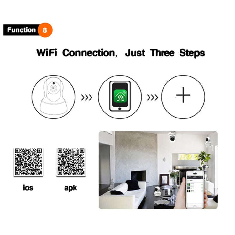 Anpwoo YT002 Ingenic T10 720P HD WiFi IP Camera with 11 PCS Infrared LEDs, Support Motion Detecti...