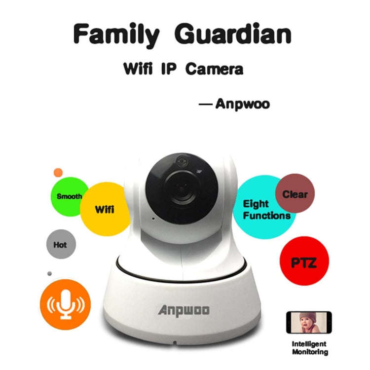 Anpwoo YT002 Ingenic T10 720P HD WiFi IP Camera with 11 PCS Infrared LEDs, Support Motion Detecti...