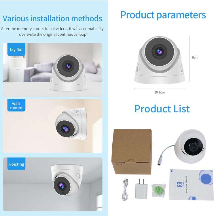 A5 Smart Conch WiFi Camera 1080P HD Night Vision IP Camera (UK Plug)