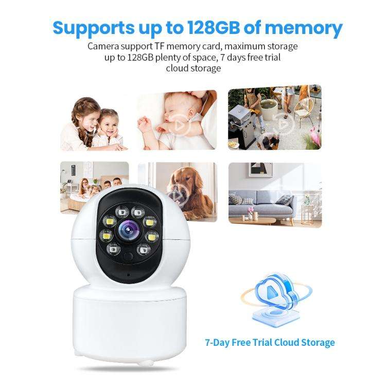 A10 Mini 360 PTZ WiFi Surveillance Camera Smart Home IP Camera  Night Vision Baby Monitor (White)