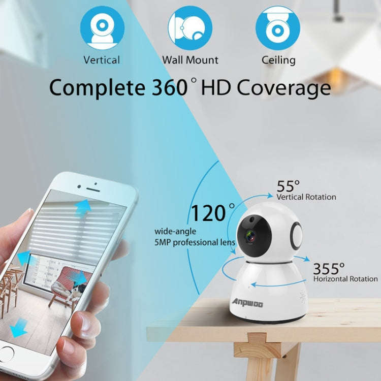 Anpwoo Snowman 1080P HD WiFi IP Camera, Support Motion Detection & Infrared Night Vision & TF Car...