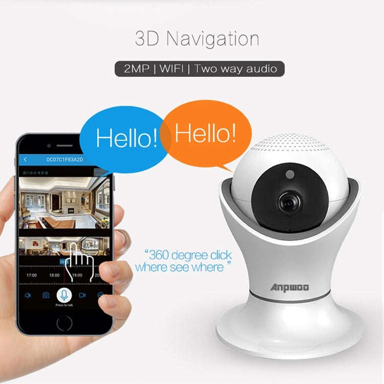 Anpwoo Hercules GM8135+SC2145 1080P HD WiFi IP Camera, Support Motion Detection & Infrared Night ...