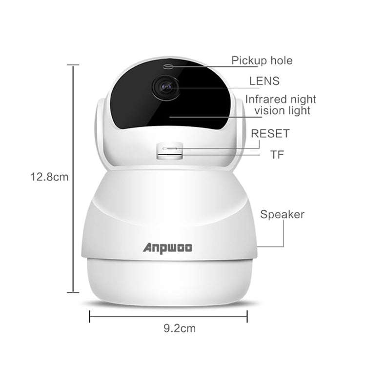 Anpwoo Warrior GM8135+SC2145 1080P HD WiFi IP Camera, Support Motion Detection & Infrared Night V...