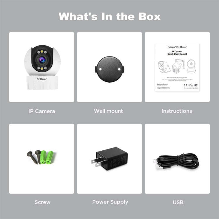 SriHome SH046 4.0 Million Pixels FHD Low Power Consumption Wireless Home Security Camera System (...