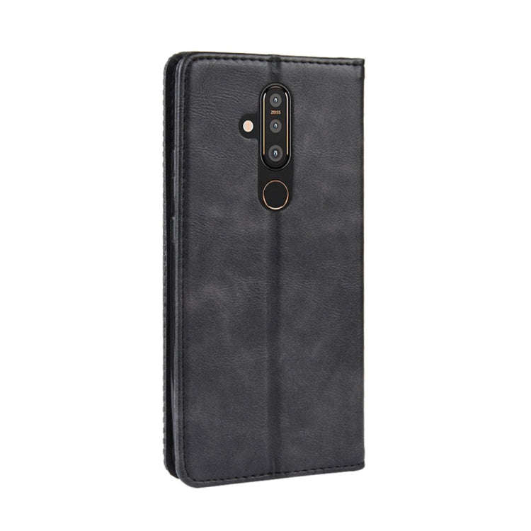 Retro Magnetic Clasp Horizontal Flip Leather Case for Nokia X71 (8.1 Plus), with Holder & Card Sl...