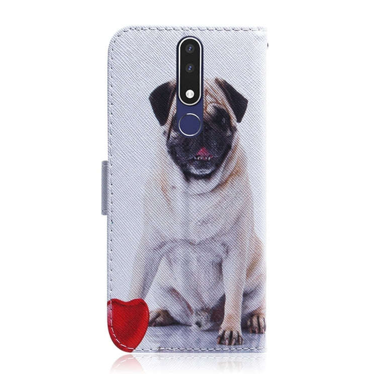 Pug Pattern Coloured Drawing Horizontal Flip Leather Case for Nokia 3.1 Plus, with Holder & Card ...