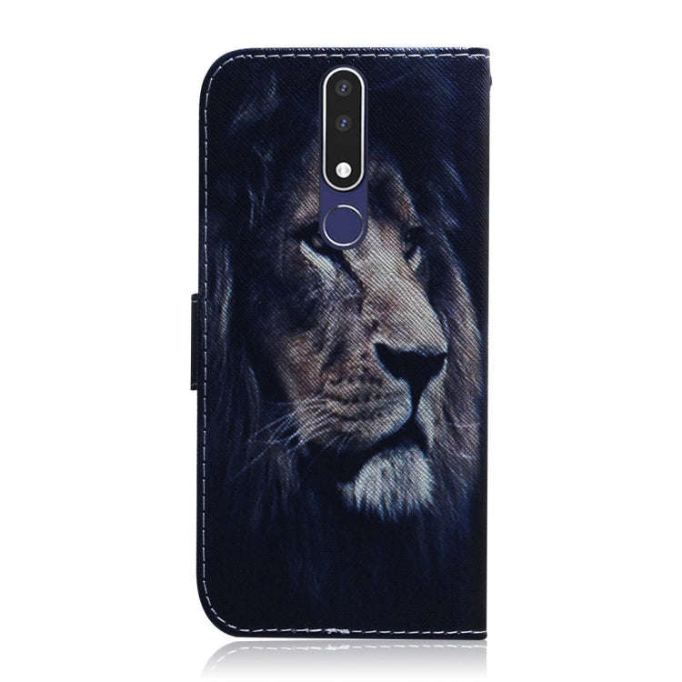 Lion Pattern Coloured Drawing Horizontal Flip Leather Case for Nokia 3.1 Plus, with Holder & Card...