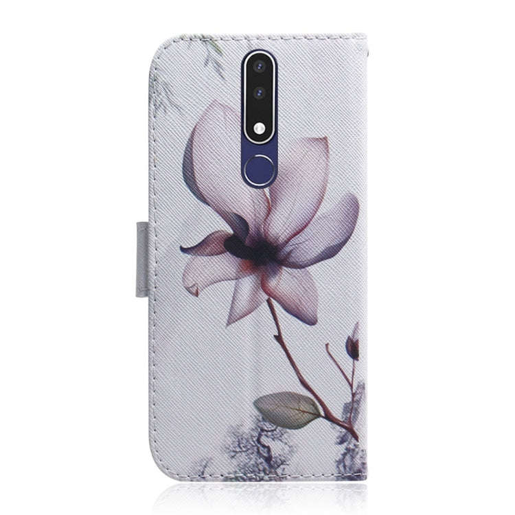 Magnolia Flower Pattern Coloured Drawing Horizontal Flip Leather Case for Nokia 3.1 Plus, with Ho...