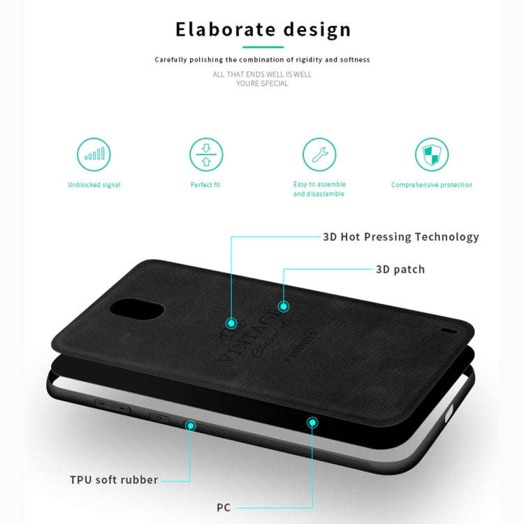 PINWUYO Shockproof Waterproof Full Coverage PC + TPU + Skin Protective Case for Nokia 1 Plus (Grey)