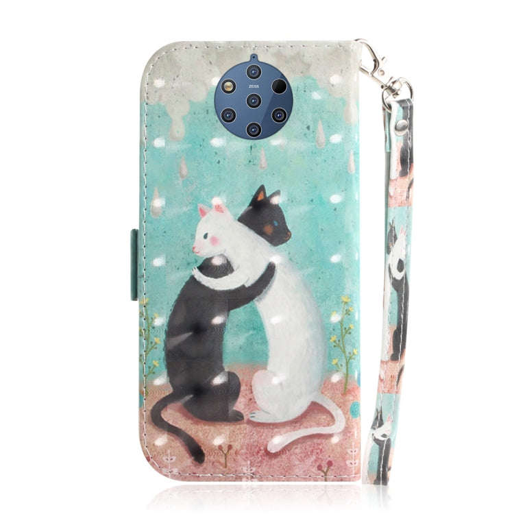 3D Colored Drawing Cats Pattern Horizontal Flip Leather Case for Nokia 9, with Holder & Card Slot...
