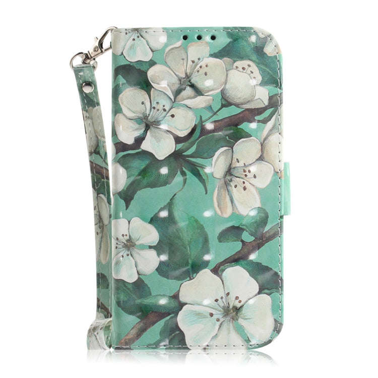 3D Colored Drawing Watercolor Flower Pattern Horizontal Flip Leather Case for Nokia 9, with Holde...
