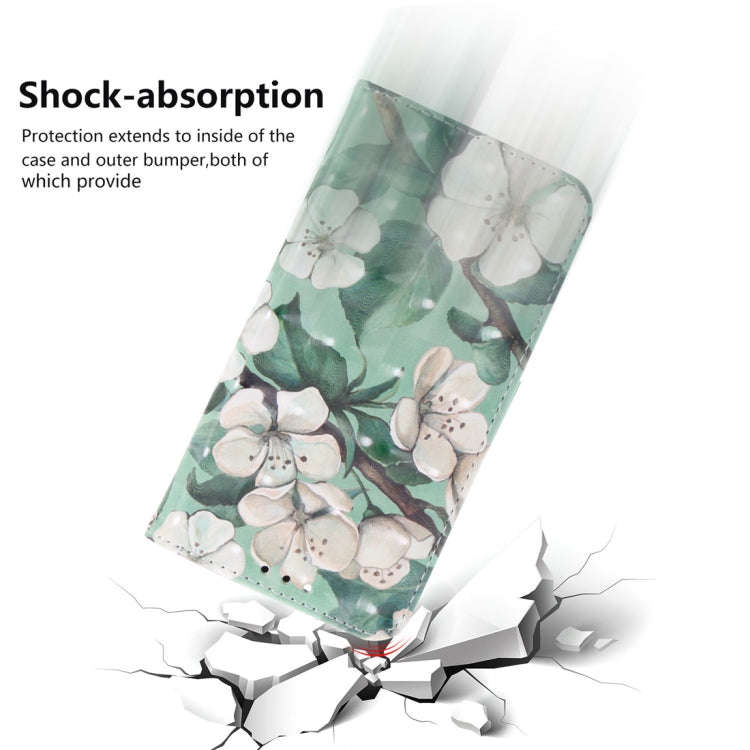 3D Colored Drawing Watercolor Flower Pattern Horizontal Flip Leather Case for Nokia 9, with Holde...