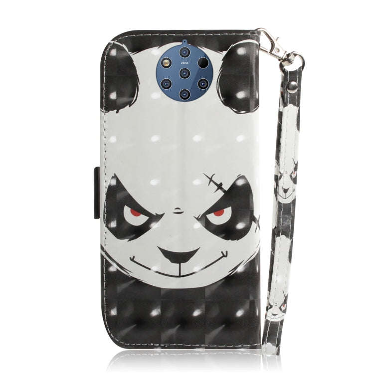 3D Colored Drawing Angry Bear Pattern Horizontal Flip Leather Case for Nokia 9, with Holder & Car...
