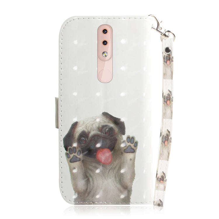 3D Colored Drawing Dog Pattern Horizontal Flip Leather Case for Nokia 4.2, with Holder & Card Slo...