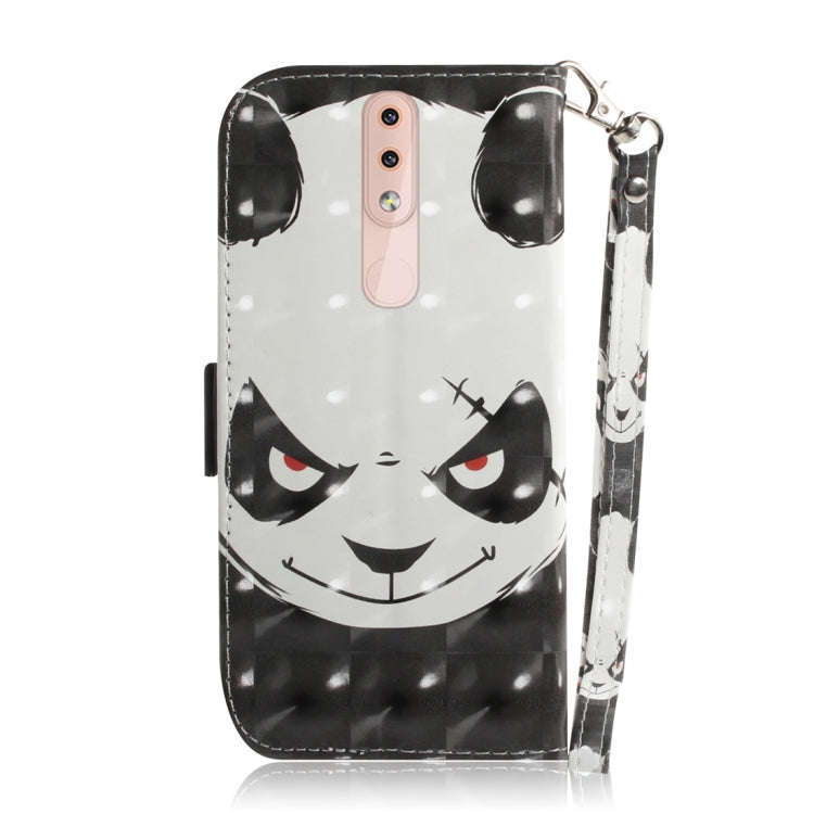 3D Colored Drawing Angry Bear Pattern Horizontal Flip Leather Case for Nokia 4.2, with Holder & C...