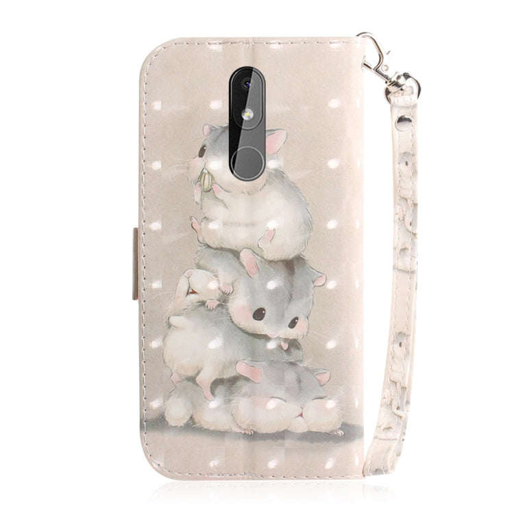 3D Colored Drawing Squirrels Pattern Horizontal Flip Leather Case for Nokia 3.2, with Holder & Ca...
