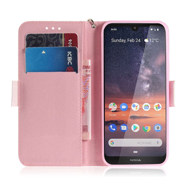 3D Colored Drawing Magnolia Pattern Horizontal Flip Leather Case for Nokia 3.2, with Holder & Car...