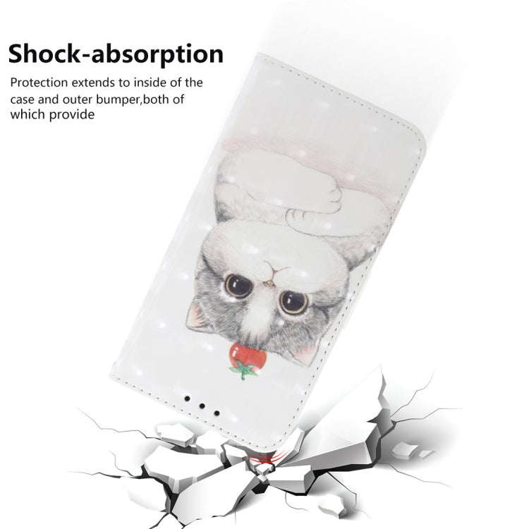 3D Colored Drawing Cute Cat Pattern Horizontal Flip Leather Case for Nokia 3.2, with Holder & Car...