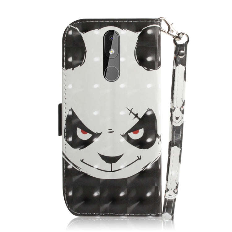 3D Colored Drawing Angry Bear Pattern Horizontal Flip Leather Case for Nokia 3.2, with Holder & C...