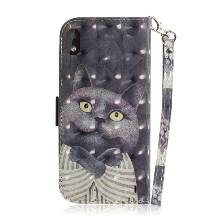 3D Colored Drawing Hug Cat Pattern Horizontal Flip Leather Case for Nokia 1 Plus, with Holder & C...