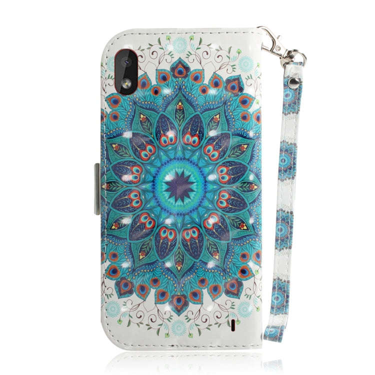 3D Colored Drawing Peacock Wreath Pattern Horizontal Flip Leather Case for Nokia 1 Plus, with Hol...