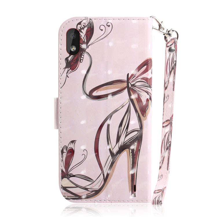 3D Colored Drawing Butterfly High-heeled Shoes Pattern Horizontal Flip Leather Case for Nokia 1 P...