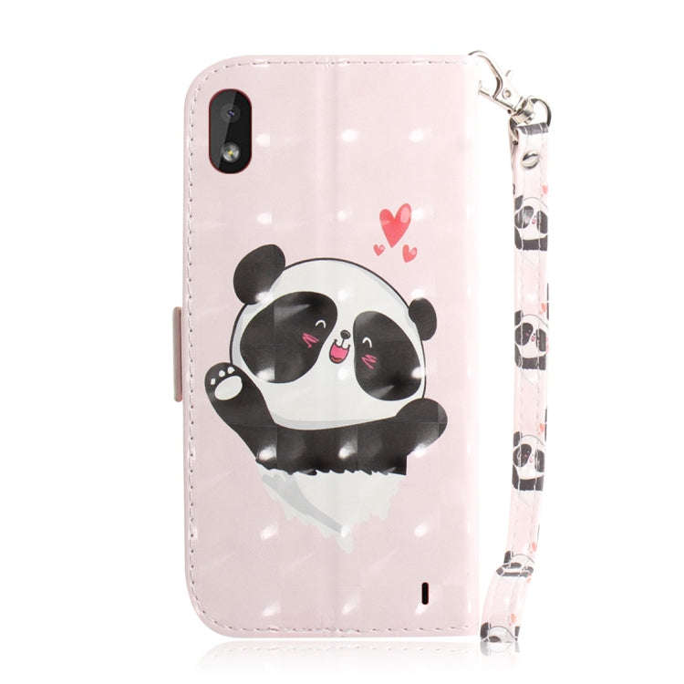 3D Colored Drawing Heart Panda Pattern Horizontal Flip Leather Case for Nokia 1 Plus, with Holder...
