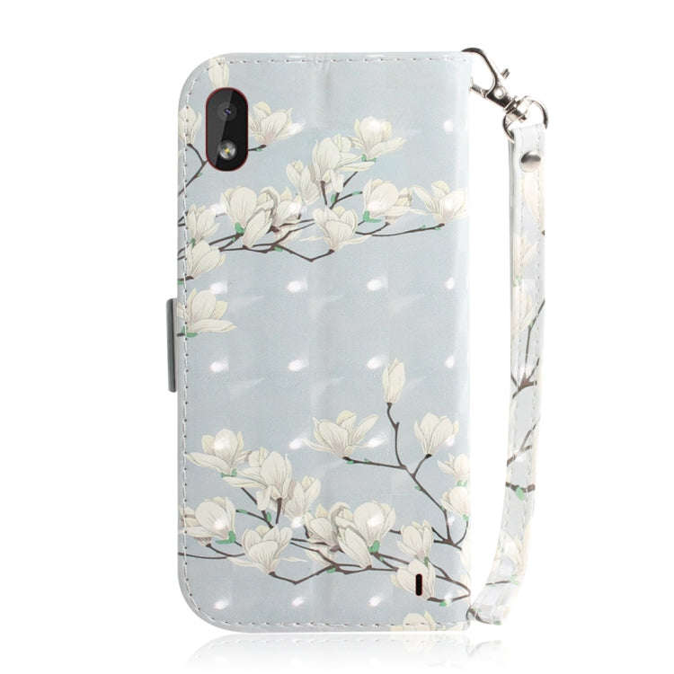 3D Colored Drawing Magnolia Pattern Horizontal Flip Leather Case for Nokia 1 Plus, with Holder & ...