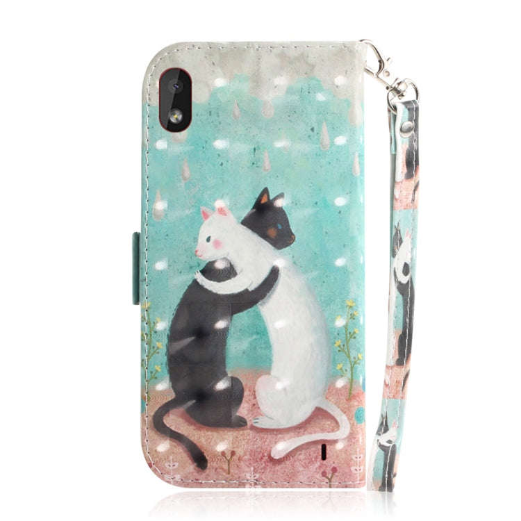 3D Colored Drawing Cats Pattern Horizontal Flip Leather Case for Nokia 1 Plus, with Holder & Card...