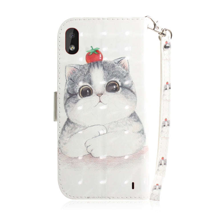 3D Colored Drawing Cute Cat Pattern Horizontal Flip Leather Case for Nokia 1 Plus, with Holder & ...