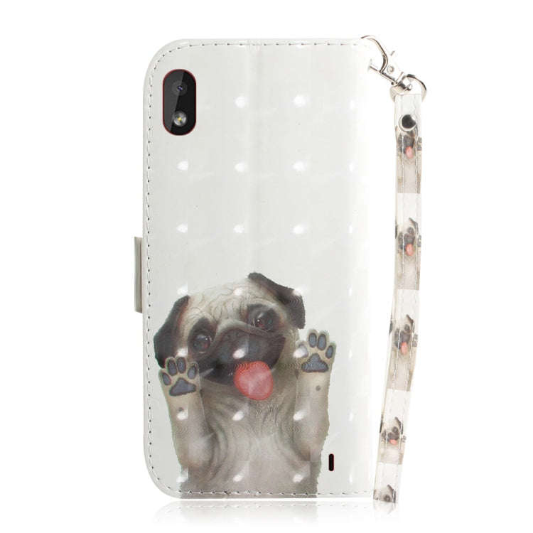 3D Colored Drawing Dog Pattern Horizontal Flip Leather Case for Nokia 1 Plus, with Holder & Card ...
