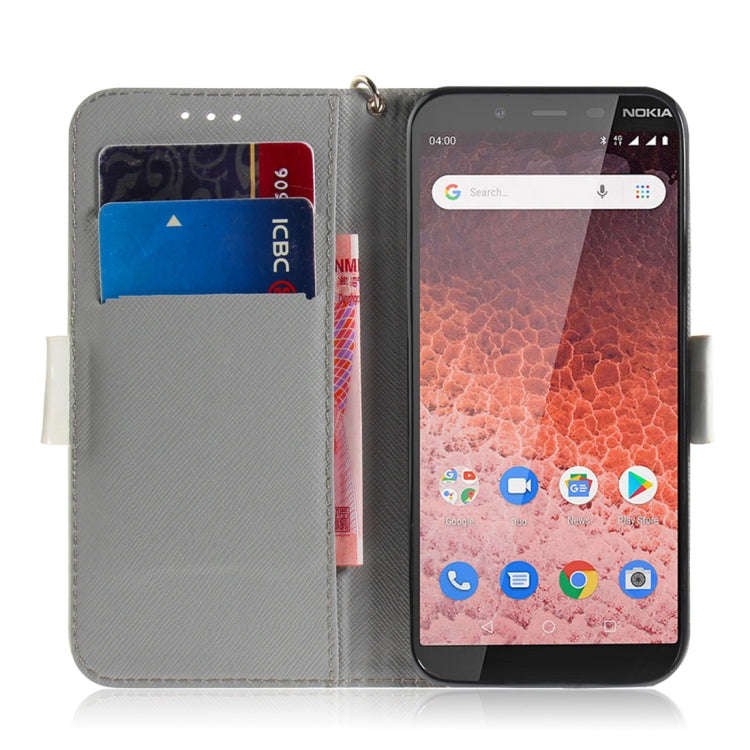 3D Colored Drawing Dog Pattern Horizontal Flip Leather Case for Nokia 1 Plus, with Holder & Card ...