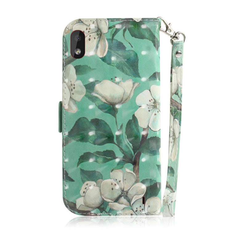 3D Colored Drawing Watercolor Flower Pattern Horizontal Flip Leather Case for Nokia 1 Plus, with ...