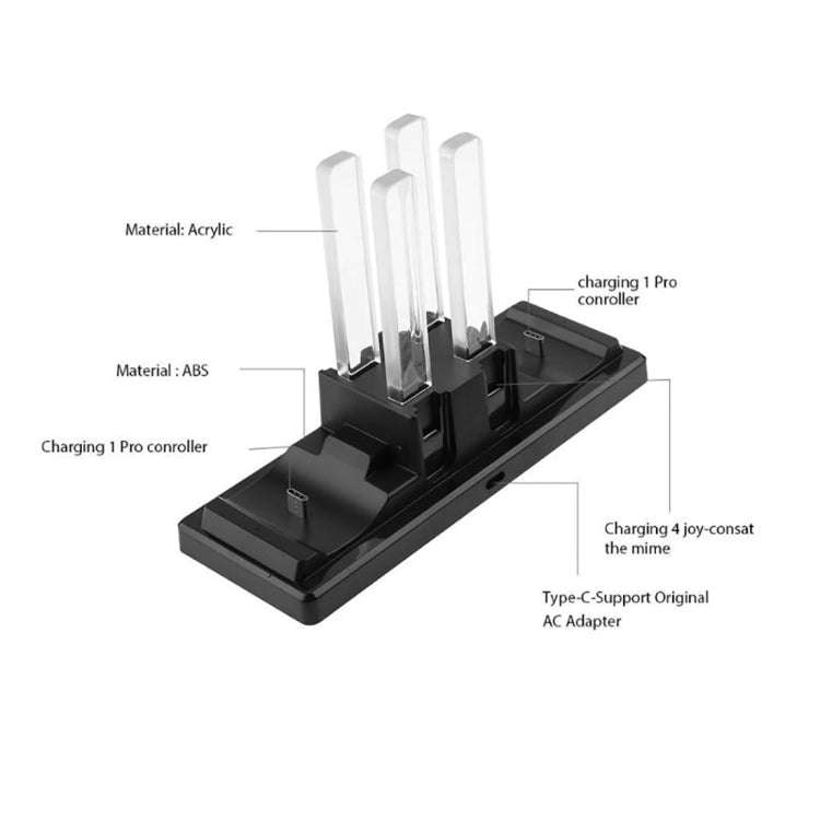 6 in 1 USB Charging Dock Station Stand / Controller Support  Charger with LED Indication  for Nin...