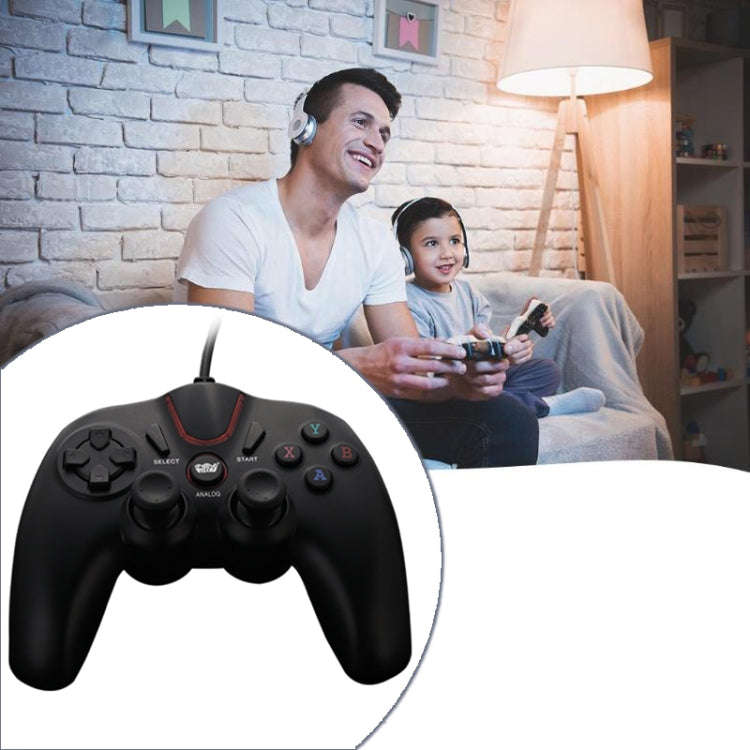 Wired Game Controller Gamepad Handle for PS3 / Compute(Black)