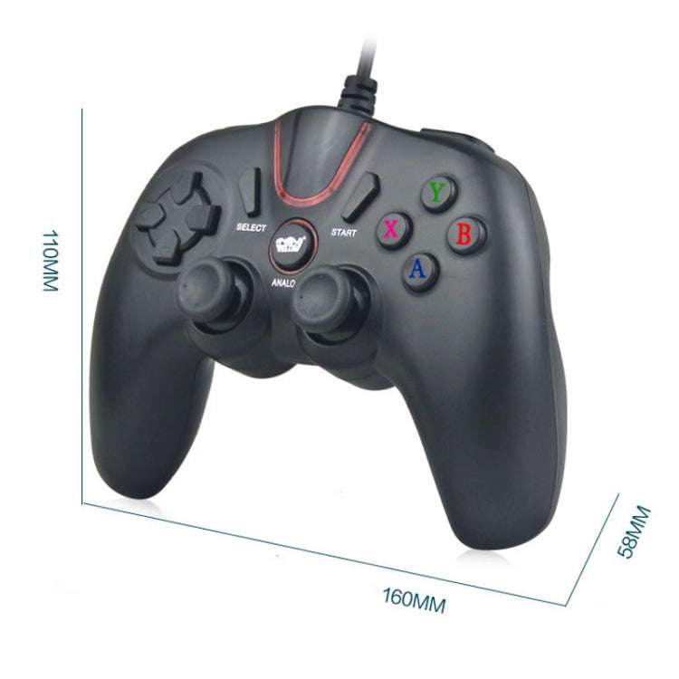 Wired Game Controller Gamepad Handle for PS3 / Compute(Black)