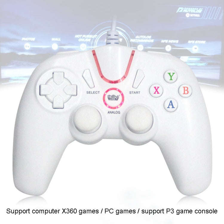 Wired Game Controller Gamepad Handle for PS3 / Compute(Black)