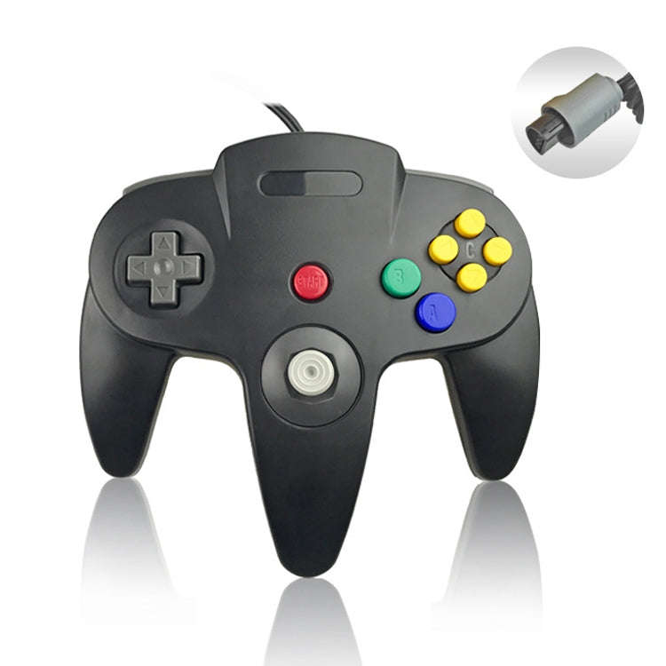 For Nintendo N64 Wired Game Controller Gamepad(Black)