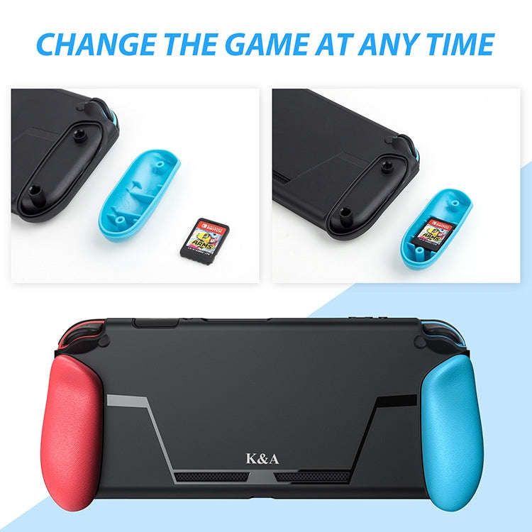TPU Shell Handle Grip with Game Card Slot Anti-Shock Cover Silicone Case for Nintendo Switch, wit...