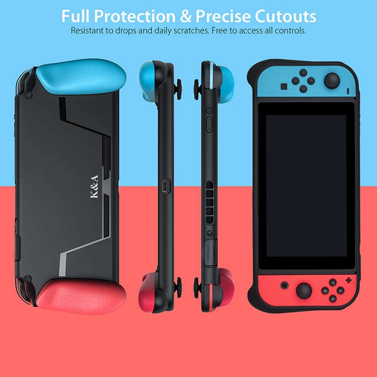 TPU Shell Handle Grip with Game Card Slot Anti-Shock Cover Silicone Case for Nintendo Switch, wit...
