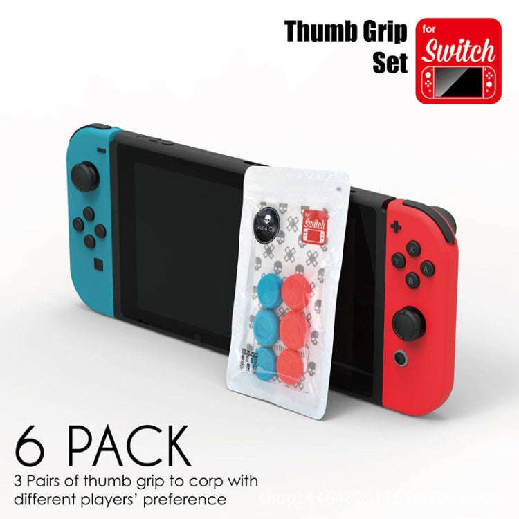Left + Right Gamepad Rocker Cap Button Cover for Switch(Blue + Magenta)