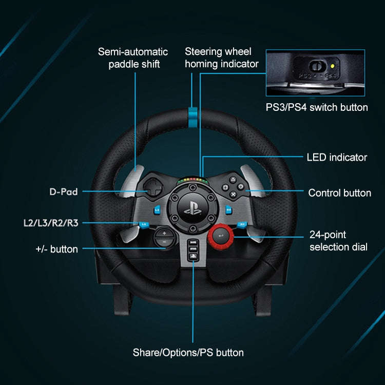 Logitech G29 Game Racing Steering Wheel Pedal Shift Lever for PS3 / PS4 / PS5