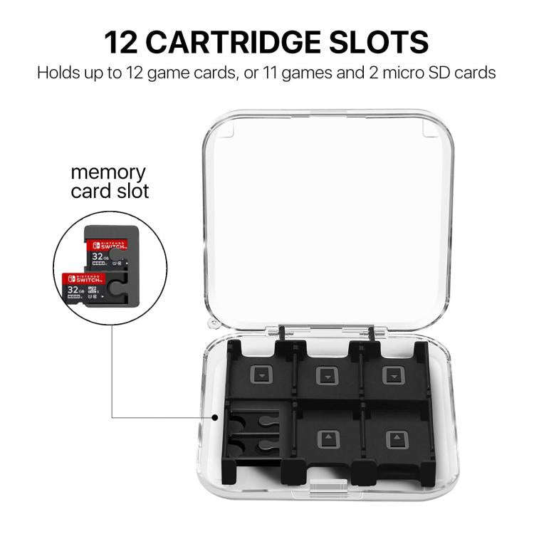 12 in 1 Box Memory Card Holder Box for Nintendo Switch(Black)
