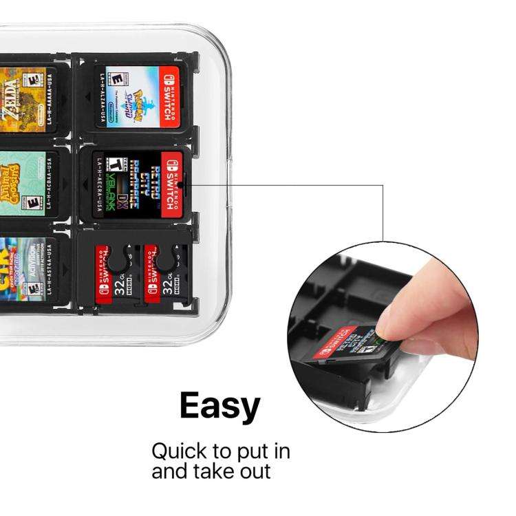 12 in 1 Box Memory Card Holder Box for Nintendo Switch(Black)