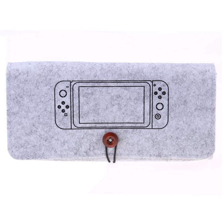 Portable Soft Felt Handbag Storage Protective Bag for Nintendo Switch(Light Grey)