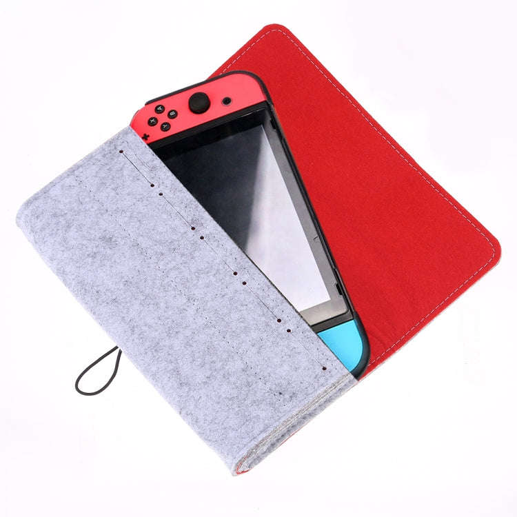 Portable Soft Felt Handbag Storage Protective Bag for Nintendo Switch(Light Grey)
