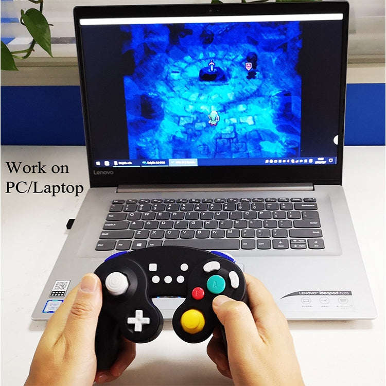 Three-point Decorative Strip Wired Game Handle Controller for Nintendo NGC(Black)